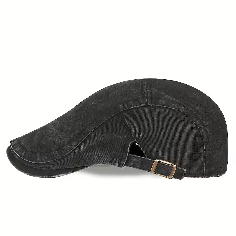 Washed Cotton Flat Cap Grey