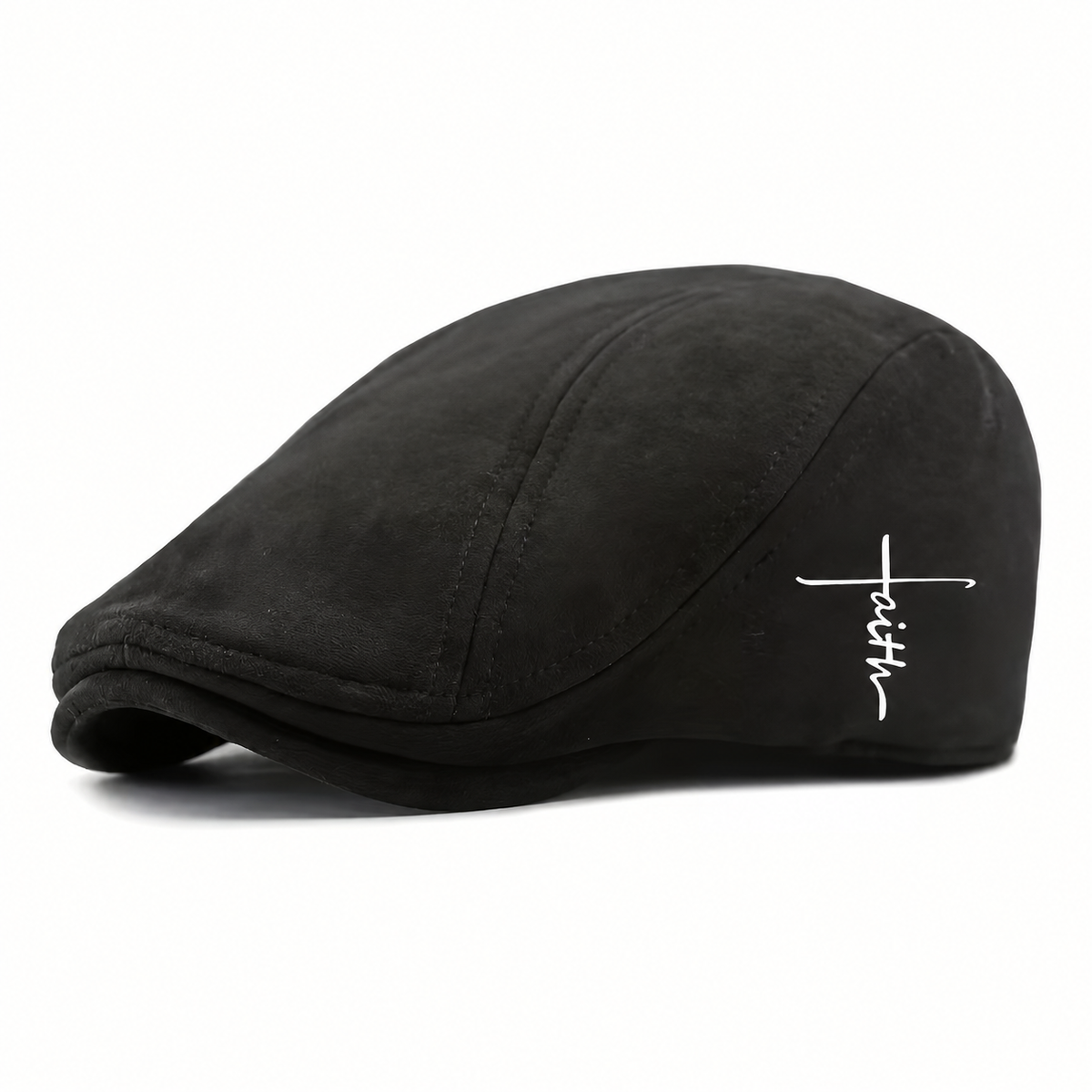 Faith Duckbill Flat Cap – Black