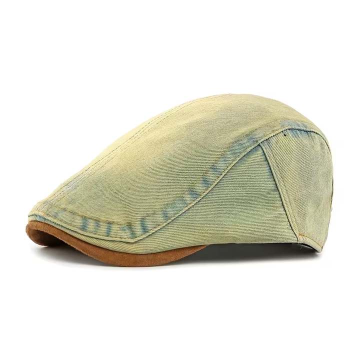 Washed Denim Flat Cap – Light Gradient