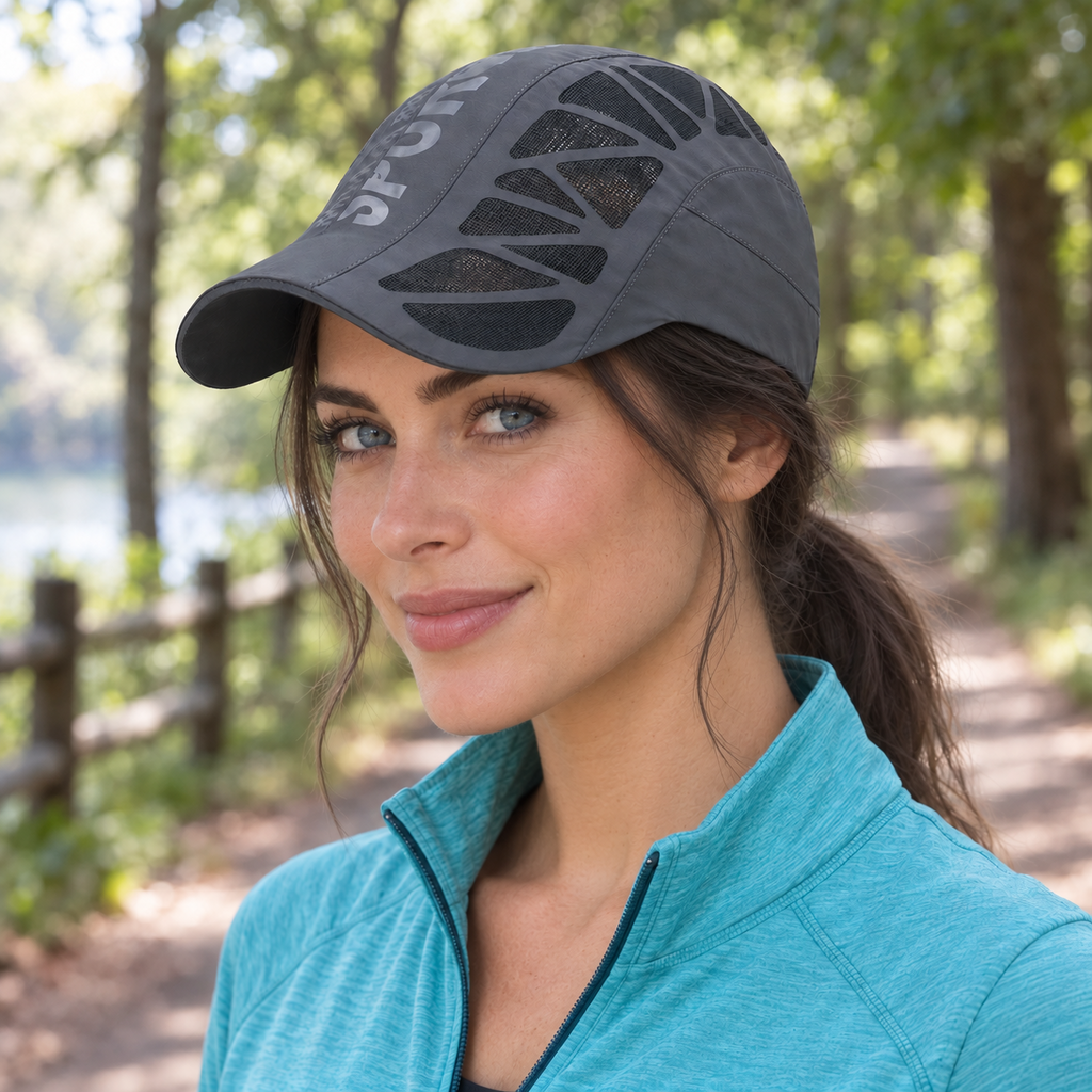 Quick-Dry Sport Flat Cap – Dark Grey