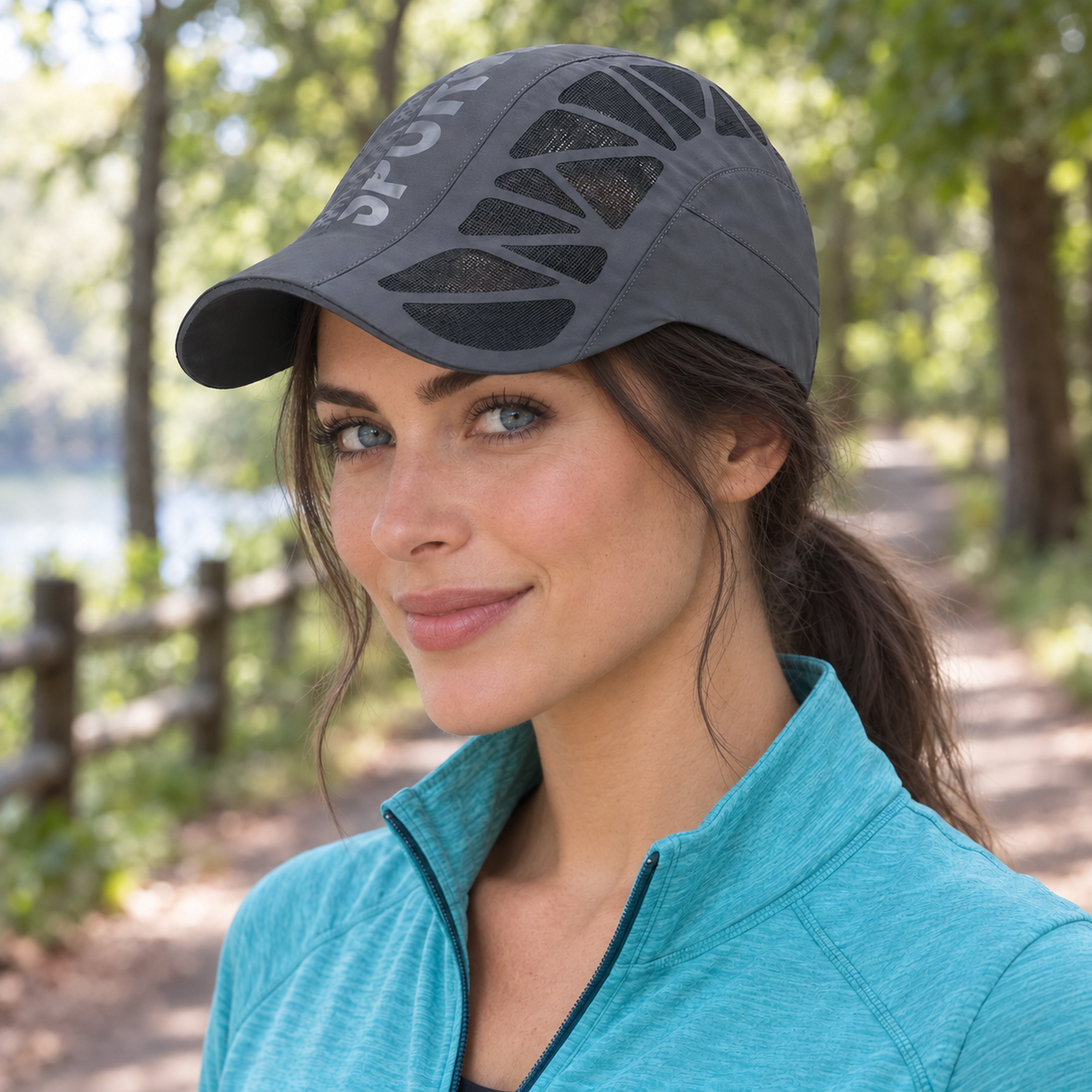 Quick-Dry Sport Flat Cap – Dark Grey