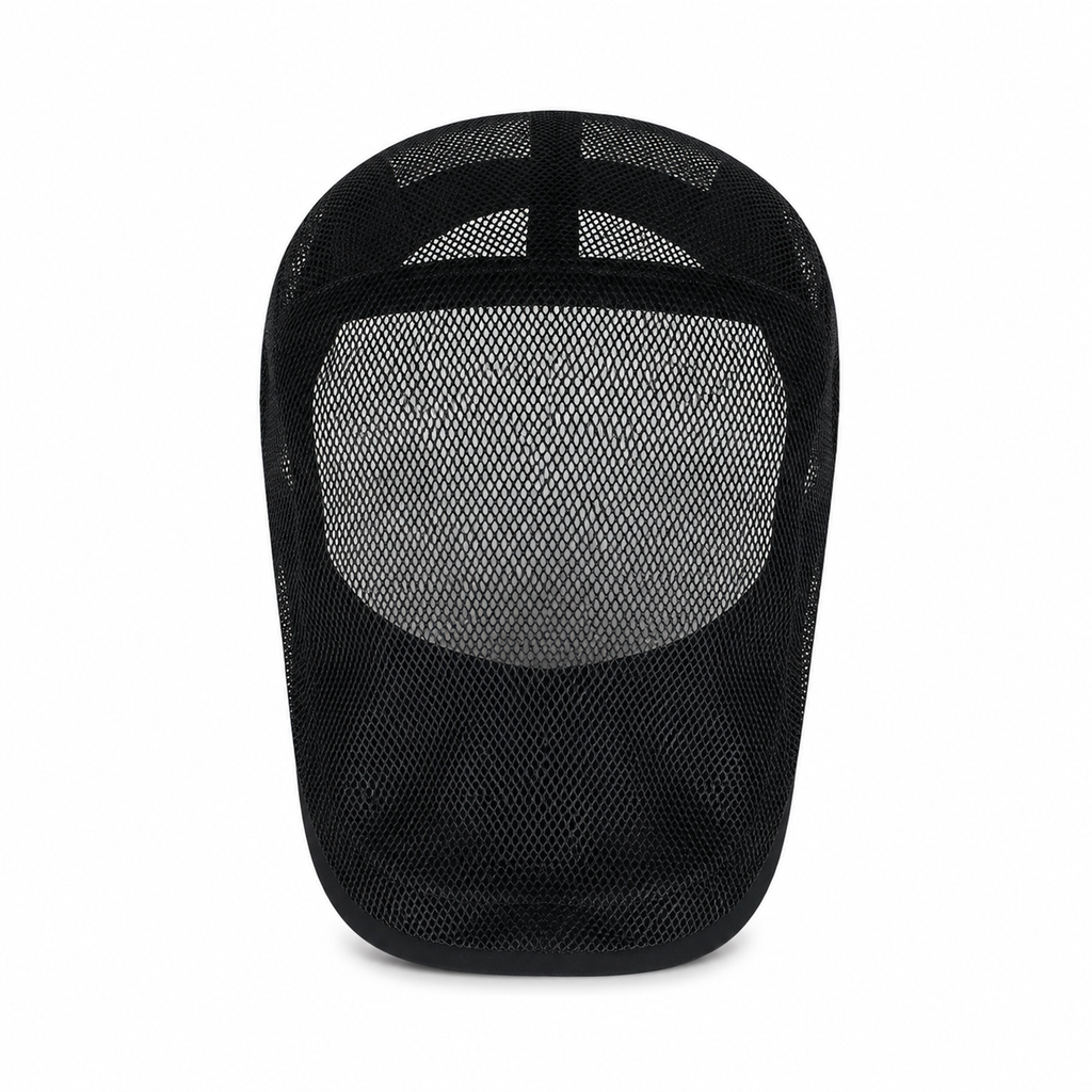 Full Mesh Breathable Flat Cap Black