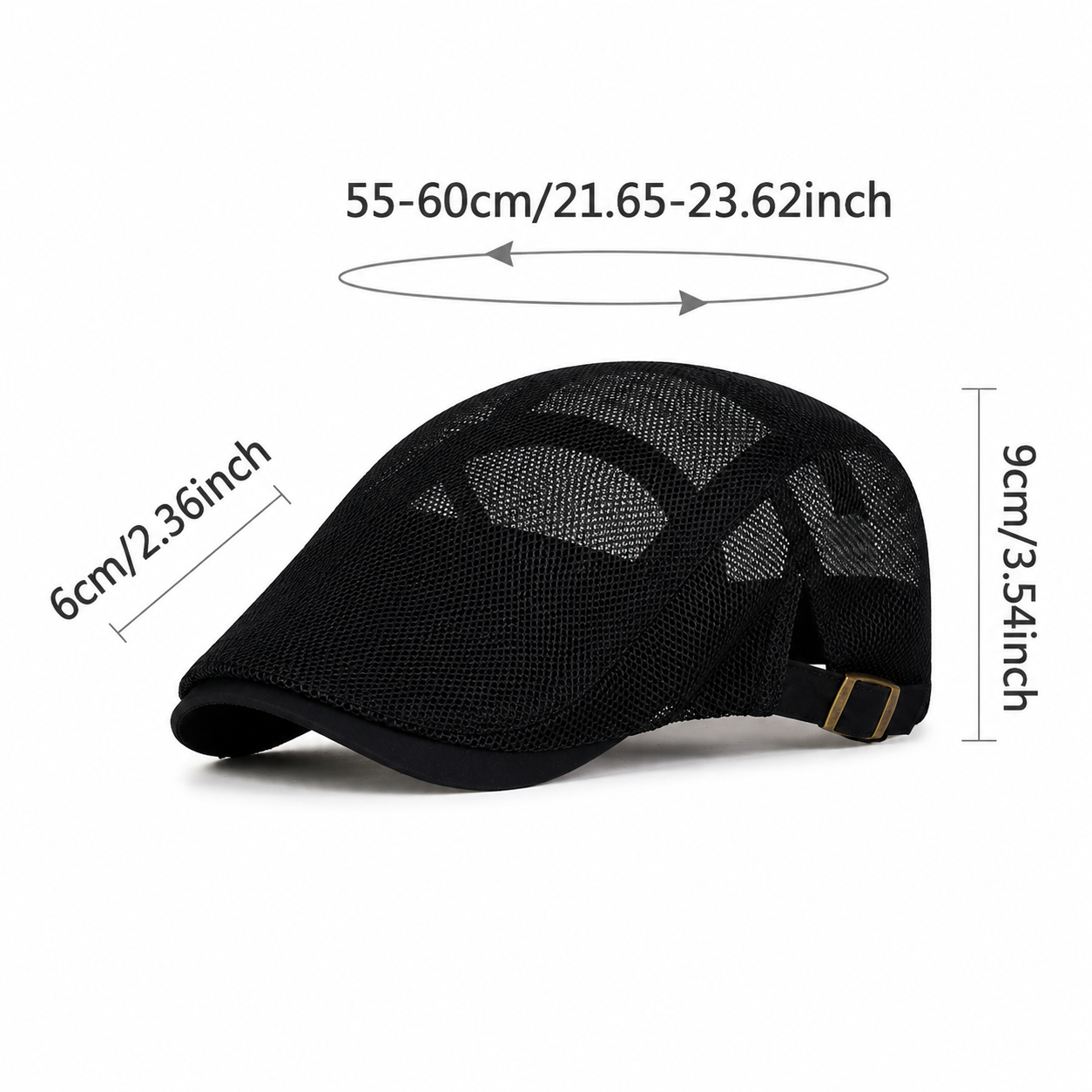 Full Mesh Breathable Flat Cap Beige
