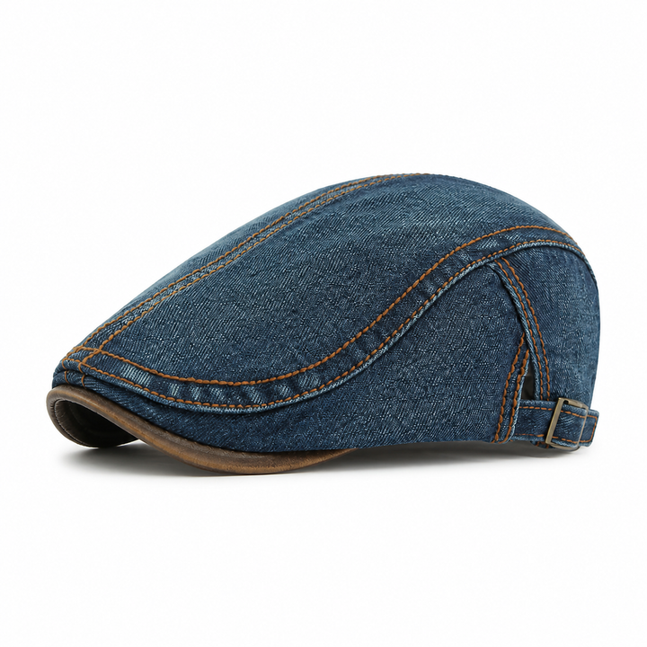 Denim Cotton Washed Flat Cap