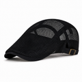 Full Mesh Breathable Flat Cap Black