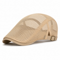 Full Mesh Breathable Flat Cap Beige