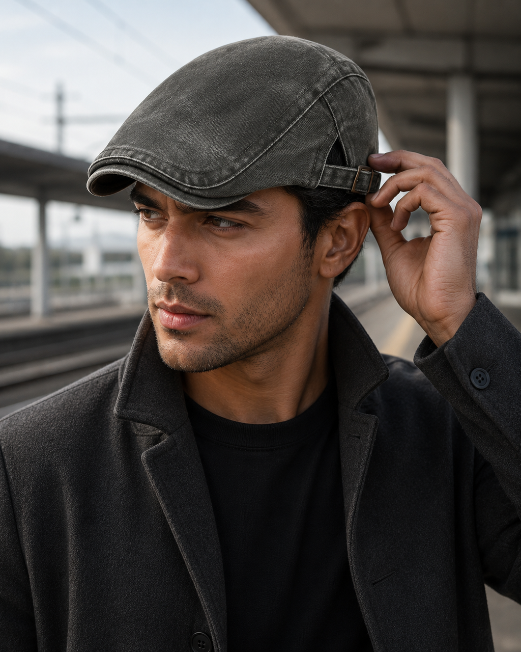 Washed Cotton Flat Cap Fern Green